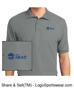 IBAC Grey mens polo Design Zoom